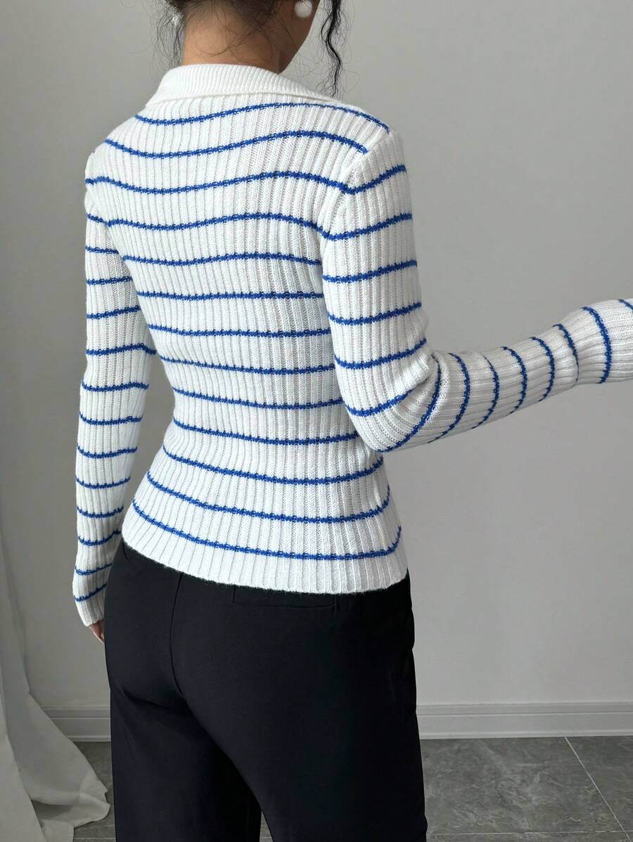 V-hals Gestreepte Slim Fit Trui