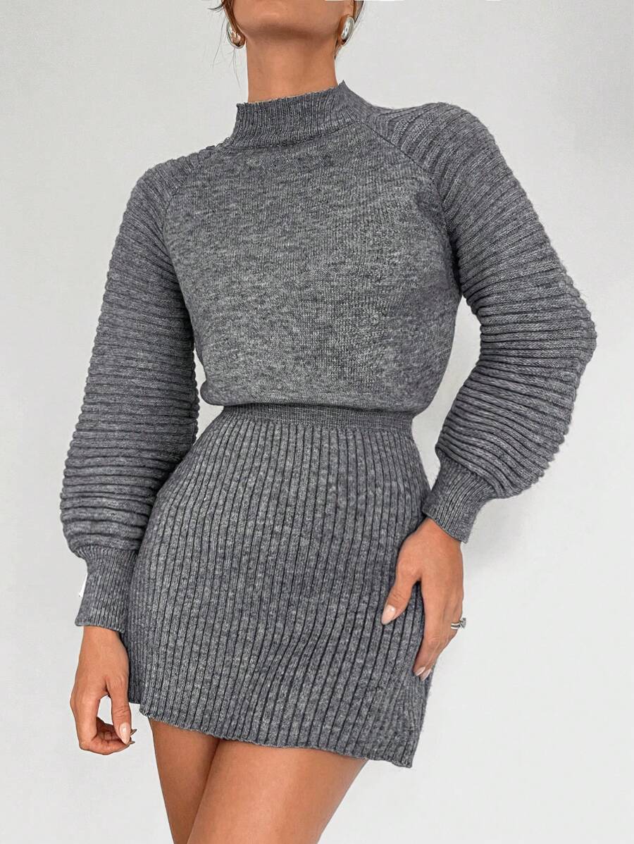 Slim Fit Wollen Winterjurk met Taille