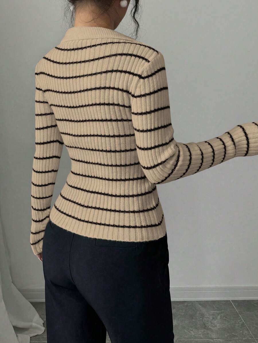 V-hals Gestreepte Slim Fit Trui