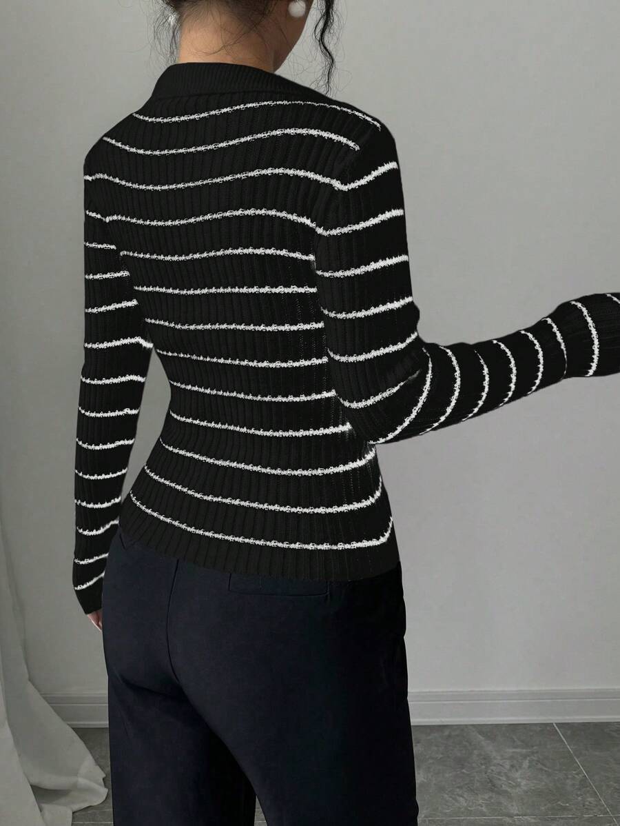 V-hals Gestreepte Slim Fit Trui