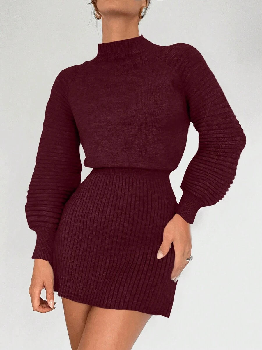 Slim Fit Wollen Winterjurk met Taille