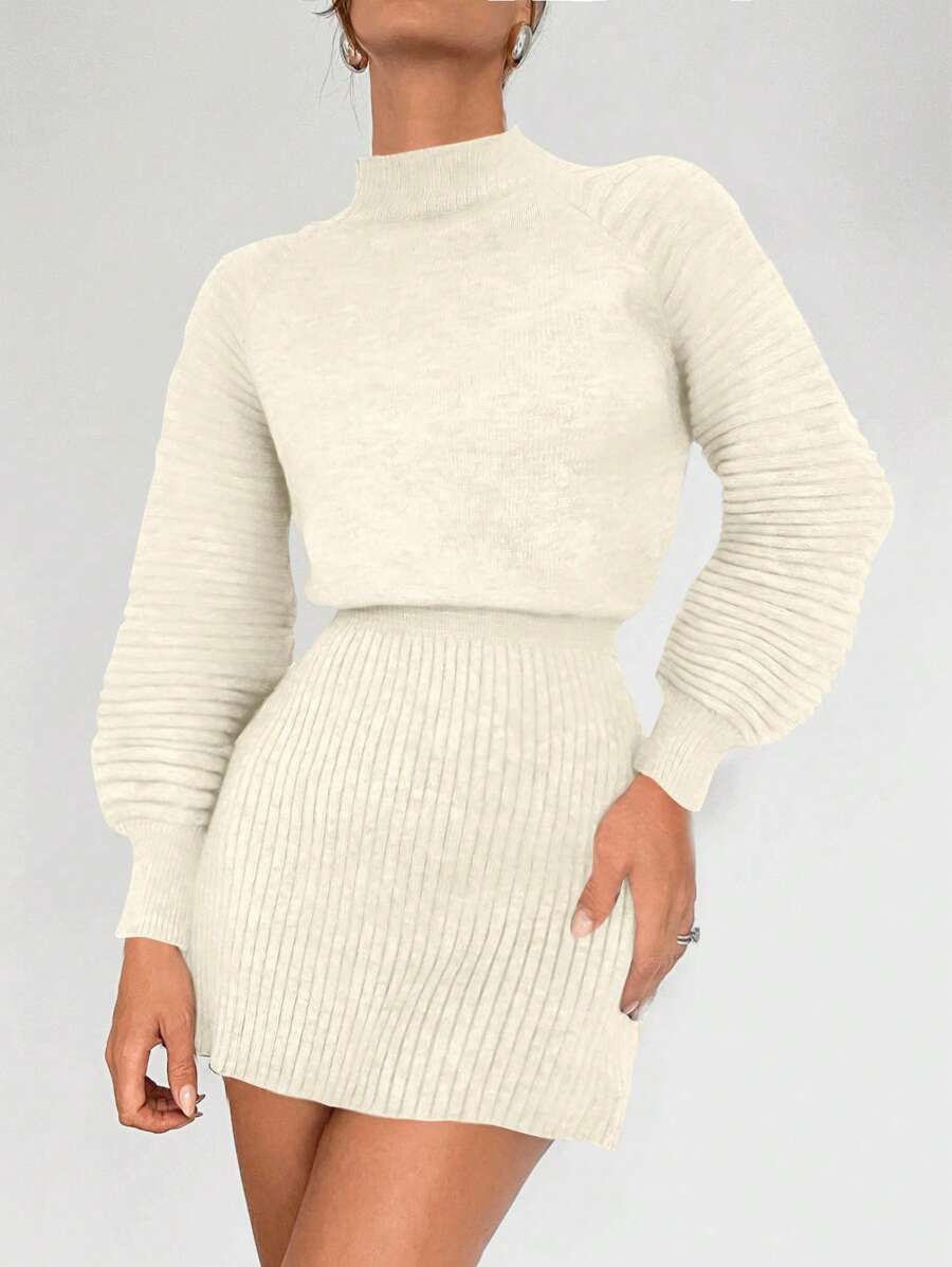 Slim Fit Wollen Winterjurk met Taille
