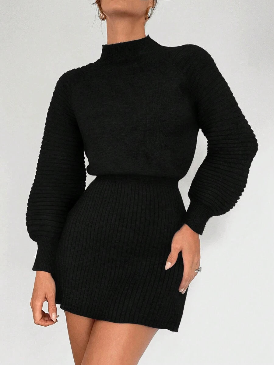 Slim Fit Wollen Winterjurk met Taille