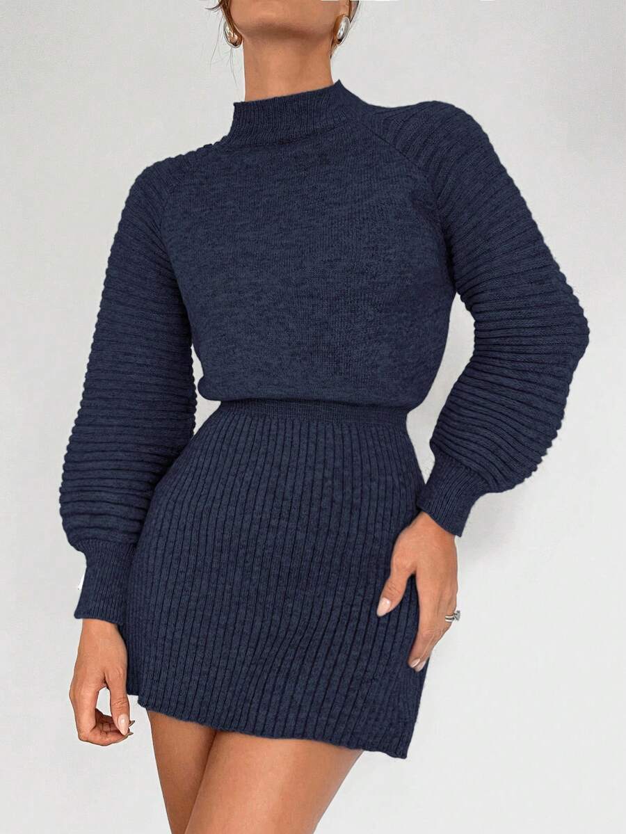 Slim Fit Wollen Winterjurk met Taille