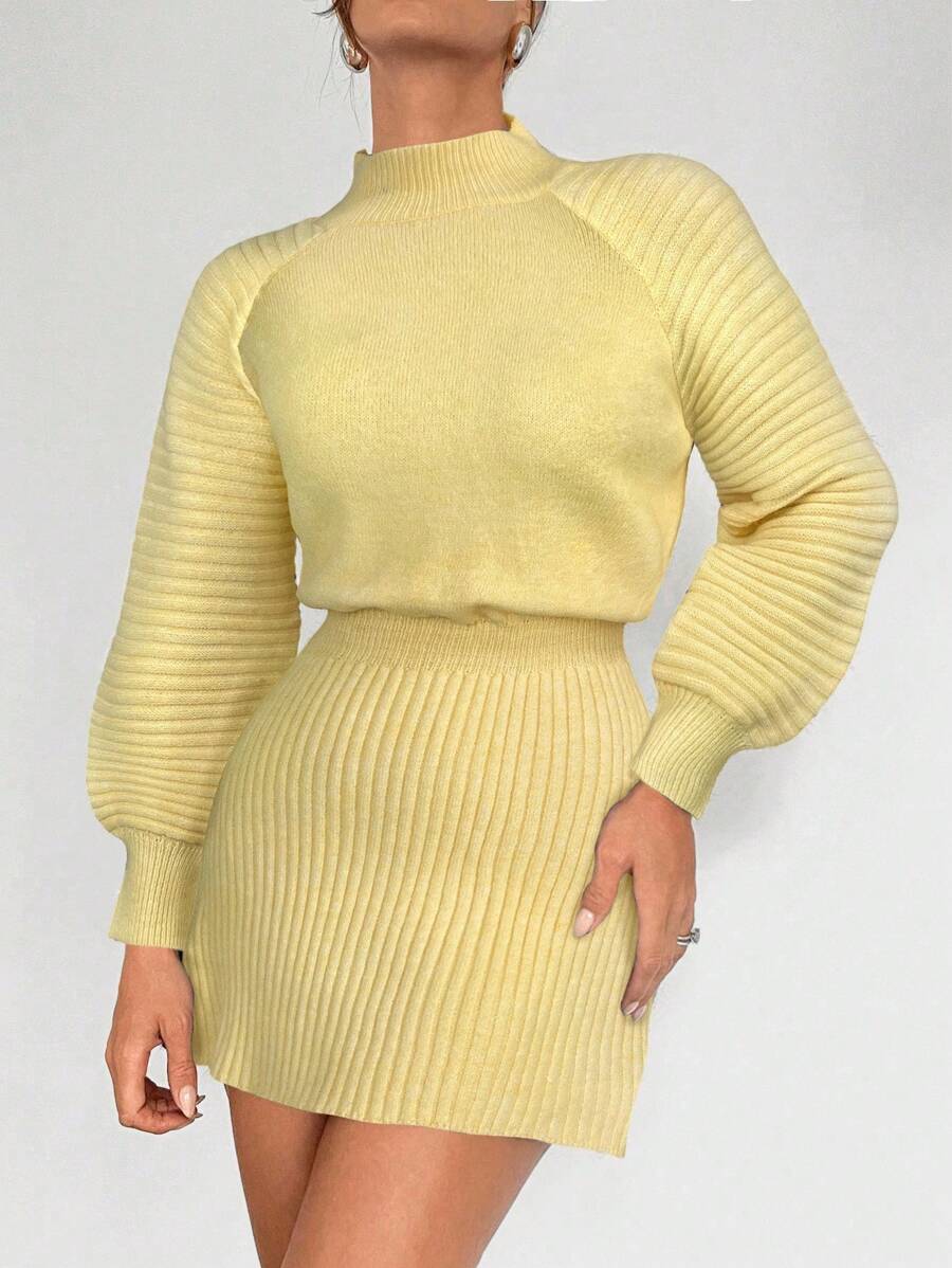 Slim Fit Wollen Winterjurk met Taille